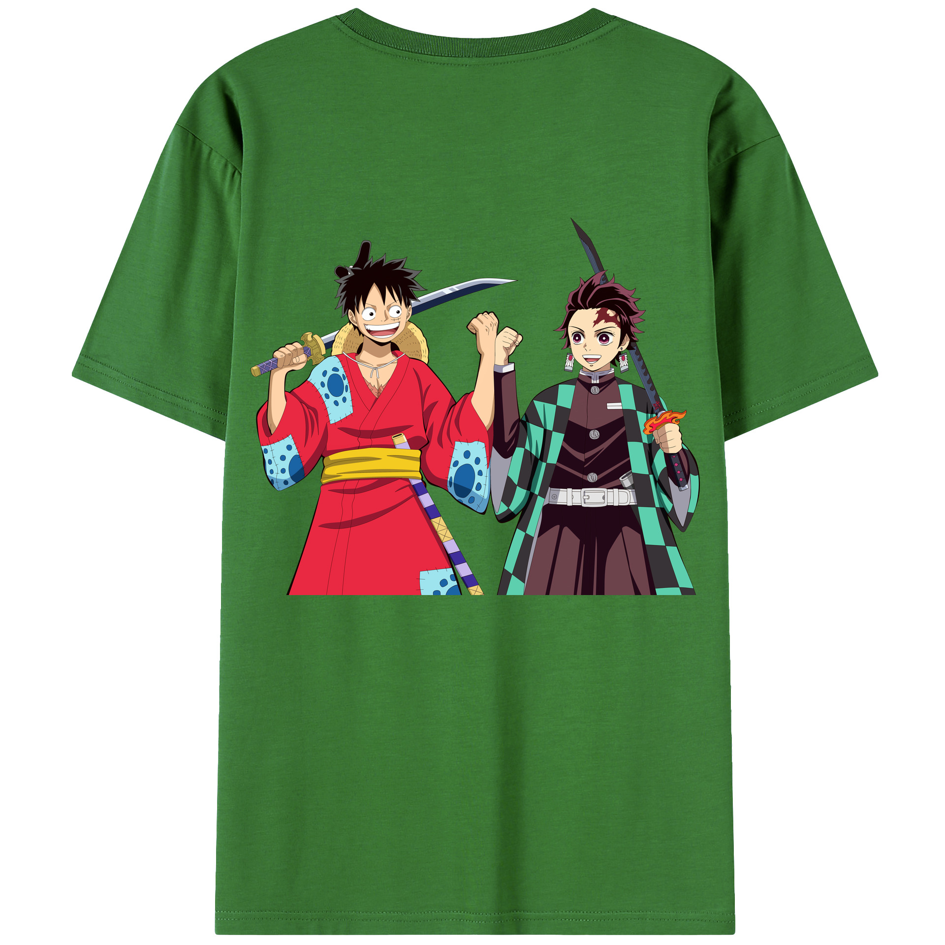 （画像用） 鬼滅の刃 竈門 炭治郎／かまど たんじろう Kamado Tanjirou レディース半袖Tシャツ(バックプリント)